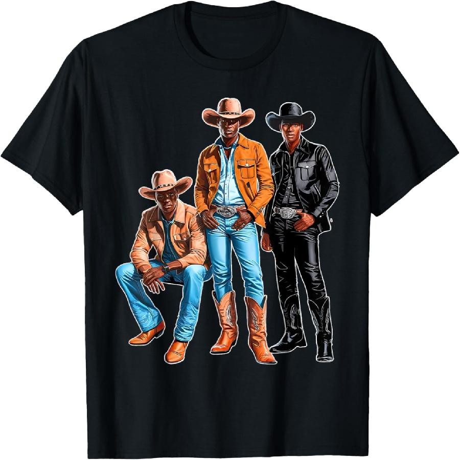Black Cowboy Western Rodeo Melanin Black History T-Shirt S