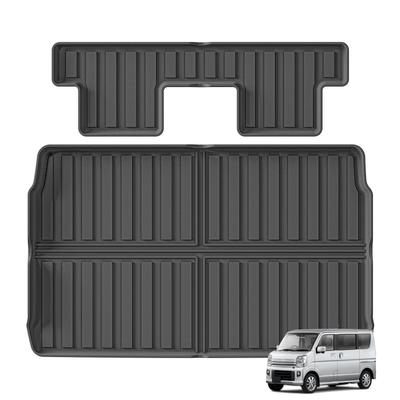 ZUNDUO Suzuki Every Wagon DA17W Spezielle 3D-Kofferraummatte Rückenlehnenabdeckung 3D-Automatte SUZUKI EVERY WAGON Februar 2015 bis Heute Kofferraum-Laderaummatte Every