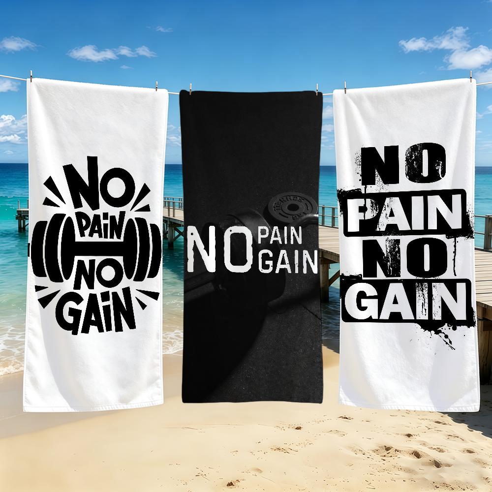 Jmg Household Supplies No Pain No Gain Gym Towel For Outdoor Camping Beach Towel Super Absorbent Quick-Drying Summer Towel