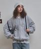 Cgp Numbering Check Patch Hoodie Zip-Up_Melange Grey