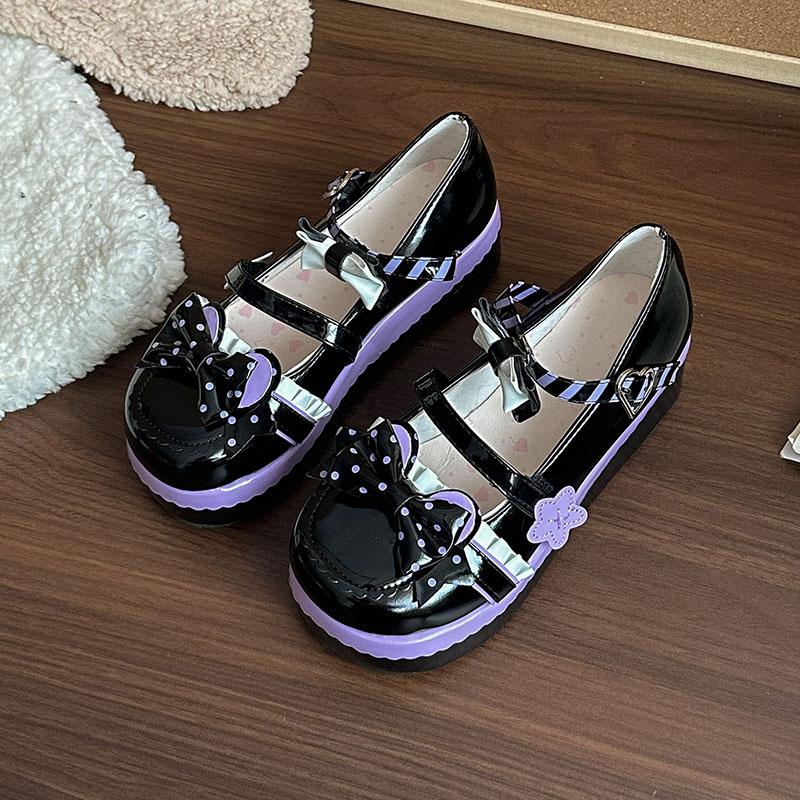 Mote Høye hæler og Allsidige Sommer Prinsessesko Japanske Plattform Rund tå Myk Jente Kvinners Lærsko