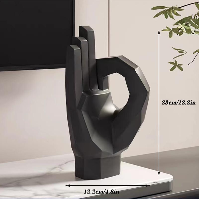 2025 New Modern Style Geometry Gesture Sculpture Resin Abstract Hand Love Statue Figurines Creative Wedding Home Living Room
