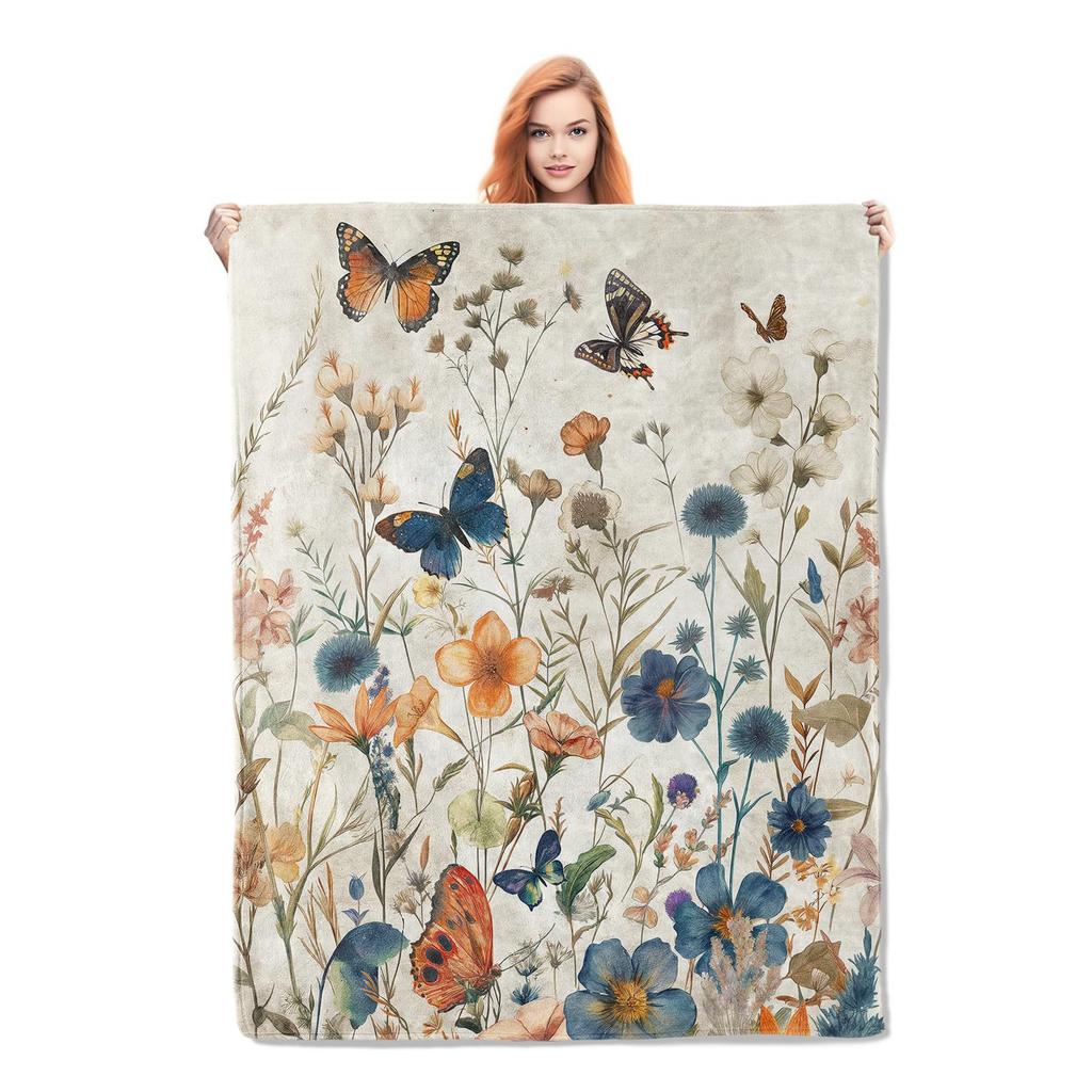 Wash-ink landscape painting digital-printed polyester Bedroom velvet flannel soft sofa cover blanket Fleece sofa cover blankets