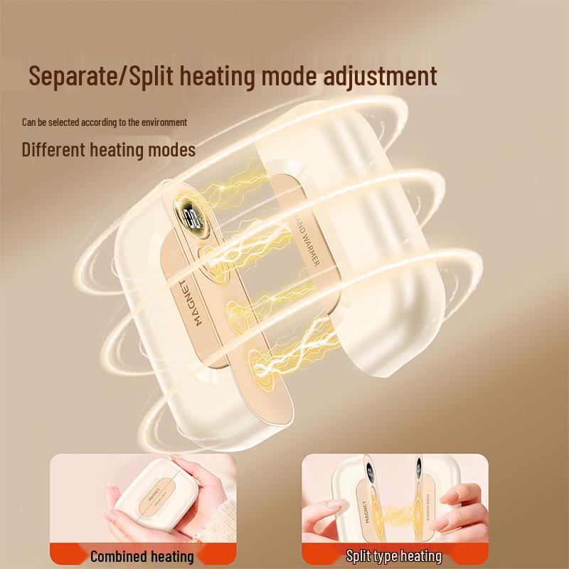 Rechargeable Magnetic Hand Warmer with Digital Display - Portable, Explosion-Proof, and Large Capacity Gift.