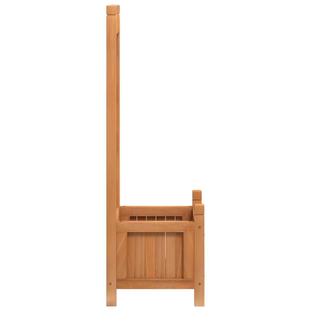 Vidaxl Planter with Trellis, Brown, Solid Fir Wood