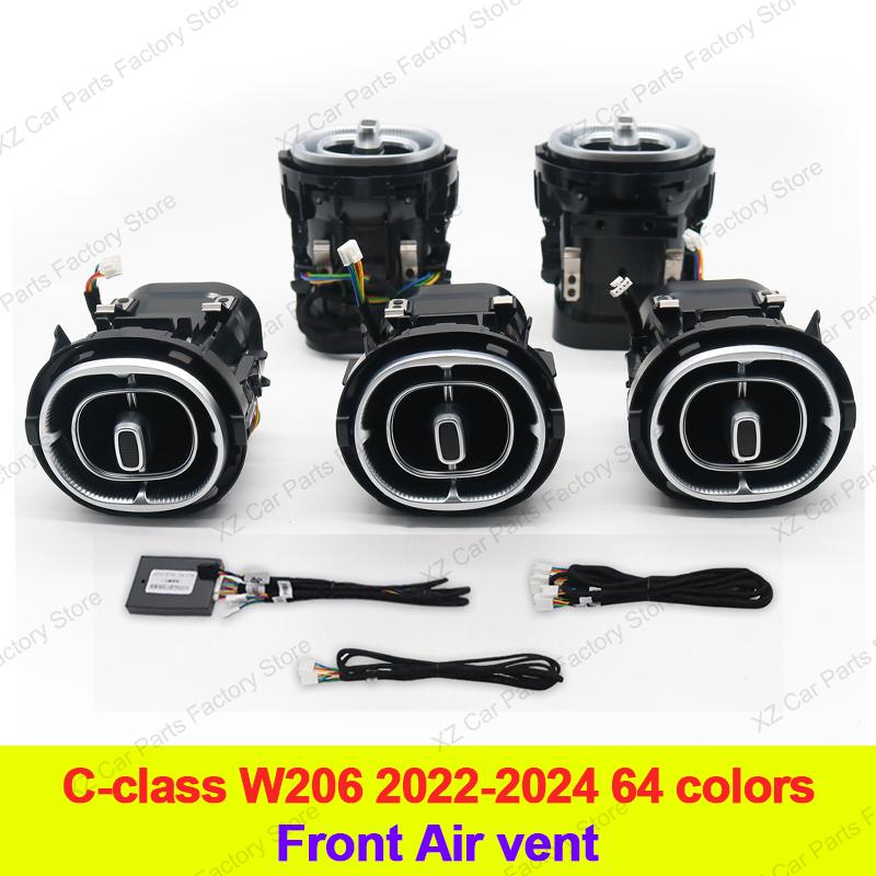 Hot Interior Mouldings 64 Colors Air Vent Ambient Light for Mercedes-Benz C-Class W206 2022 X254 Car RGB Turbine Air Conditionin
