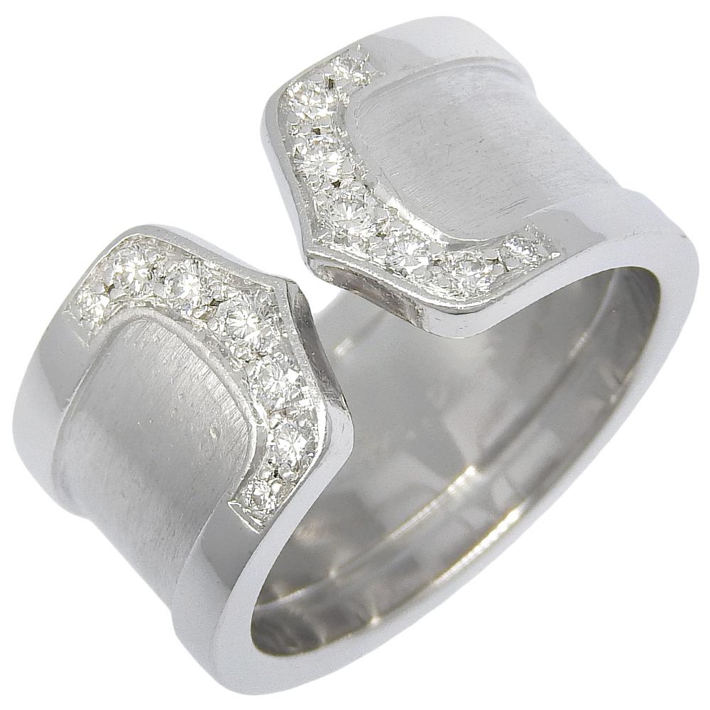 

CARTIER C2 Ring K18 white gold/diamond #5.8(US Size) 12.1g Women Used