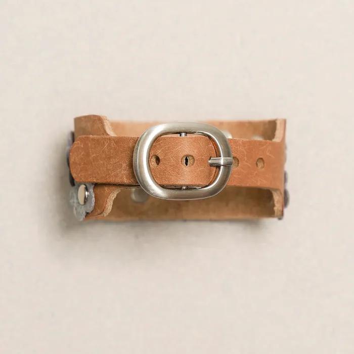 Feverfew Leather Bracelet Brown