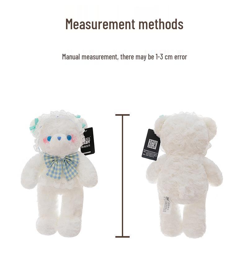 Sweet Lolita Bear Plush Doll - Cute White Bear with Bow and Lace