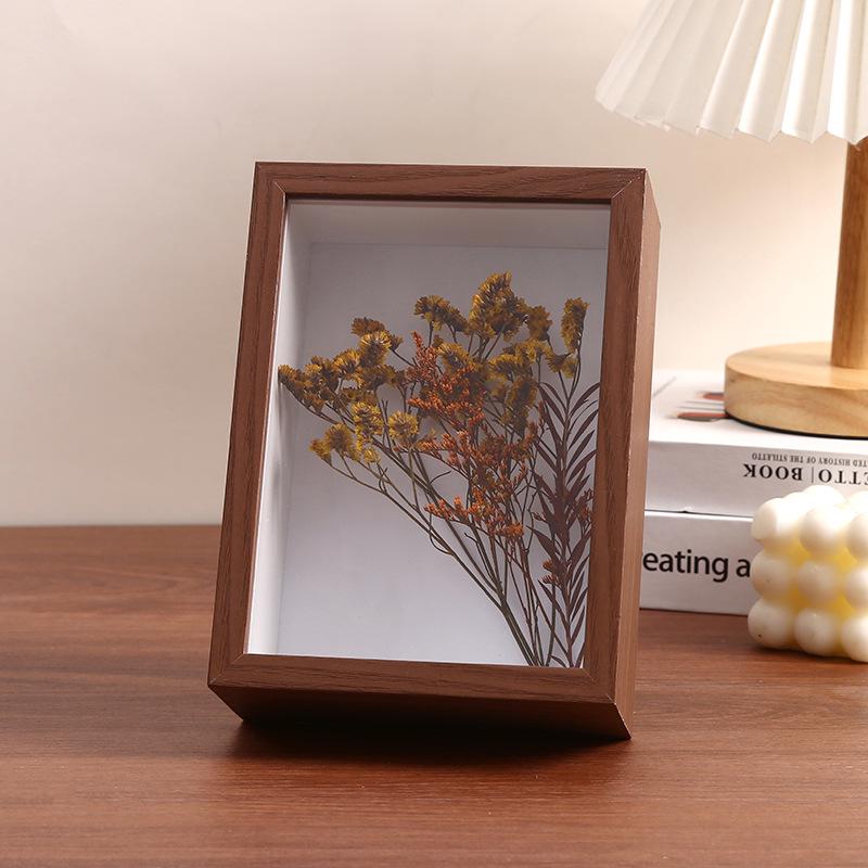 6" 3D Hollow Photo Frame with Dried Flower Display Stand for DIY Plant and Specimen Preservation