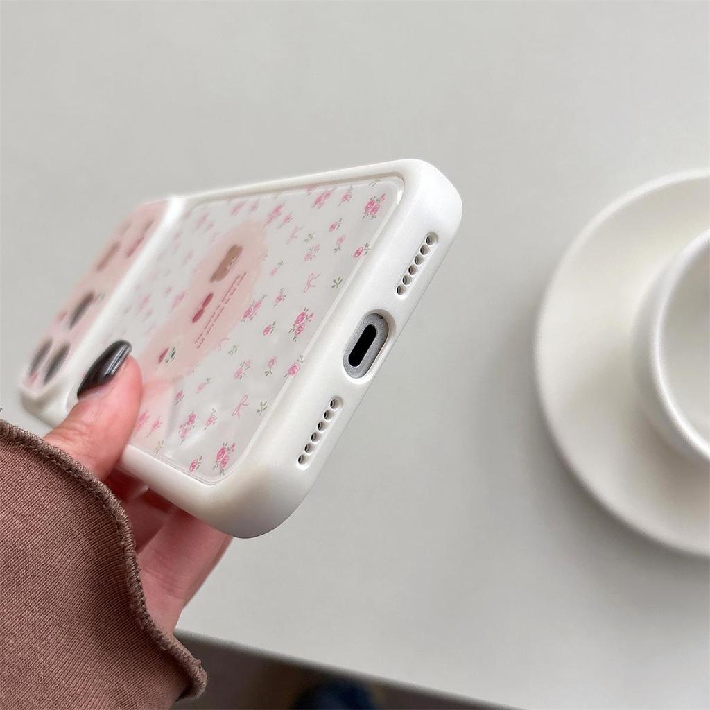 Cartoon Heart Small Dog iPhone 15/17/16 Pro Max Anti-Fall Case with Large Window Design