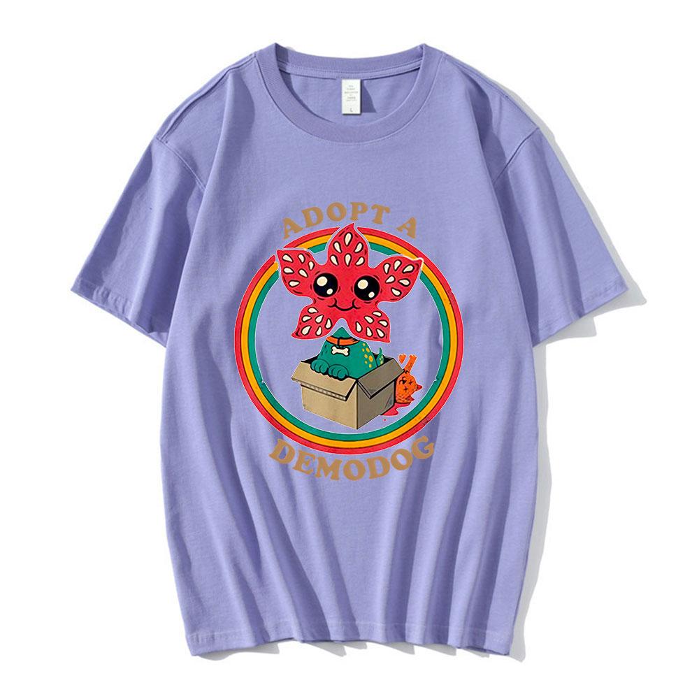 Adopt A Demogorgon Cute Cannibal Flower Graphic T Shirt Men's Women Cotton Casual T-shirts Fashion Vintage Short Sleeves T-shirt