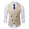 Vintage British Style Double-breasted Men's Suit Vests Wedding Business Party Slim Fit Sleeveless Tuxedo Waistcoat Mens Clothing
