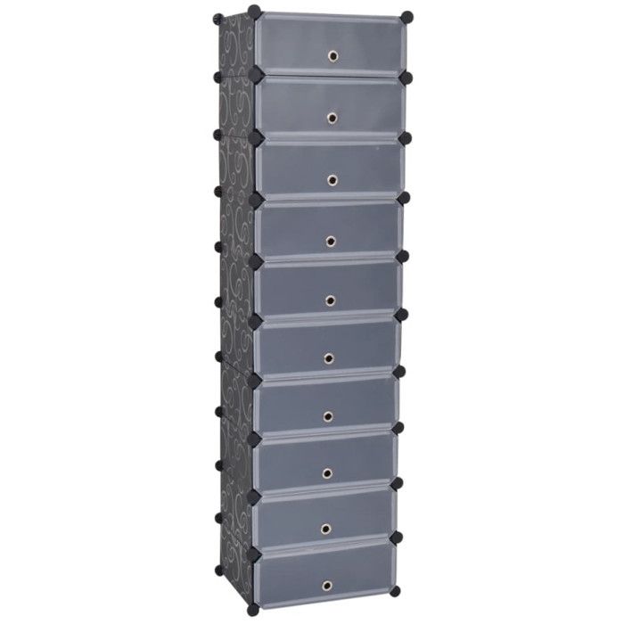 VidaXL Armoire à chaussures avec 10 compartiments Noir