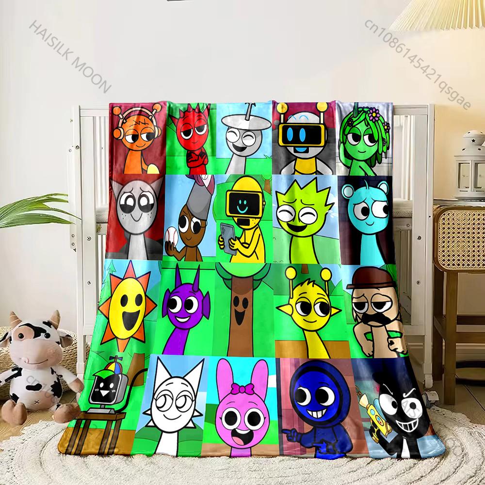

Play Music S-Sprunki Printed Blanket Warm Soft and Comfortable Home Travel Blanket Sofa Bedding Cover Blanket Child for Gifts 150x180m(59inx71in)