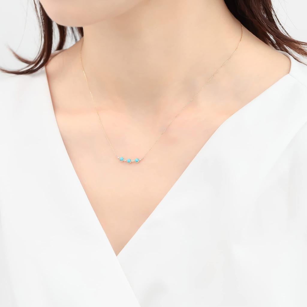 BLOOM Official Necklace In 10K Yellow Gold with December Birthstone Turquoise [Web Exclusive] Women's (0351-1240-0041-0000)