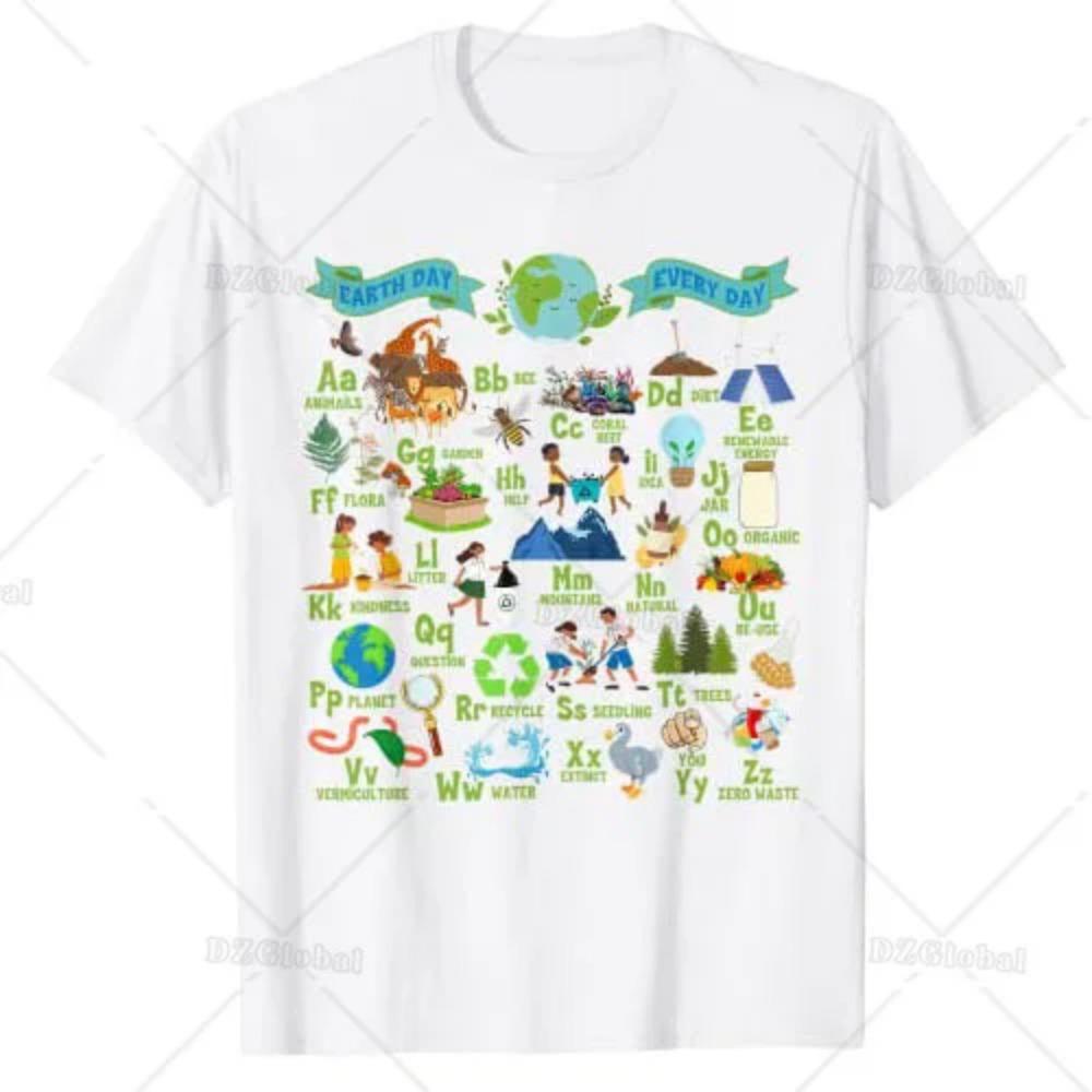 

Футболка с надписью «День Земли» на каждый день «Спасите планету» для учителей Футболка с графическим принтом «Осведомленность об окружающей среде» Топы «Переработка природы» XXXXXL белый