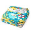 Warm Blanket Travel Office Manga Psyduck Printed Throw Blanket Pokemoned Flannel Bedspread For Outdoor Funny Sofa Bed Cover