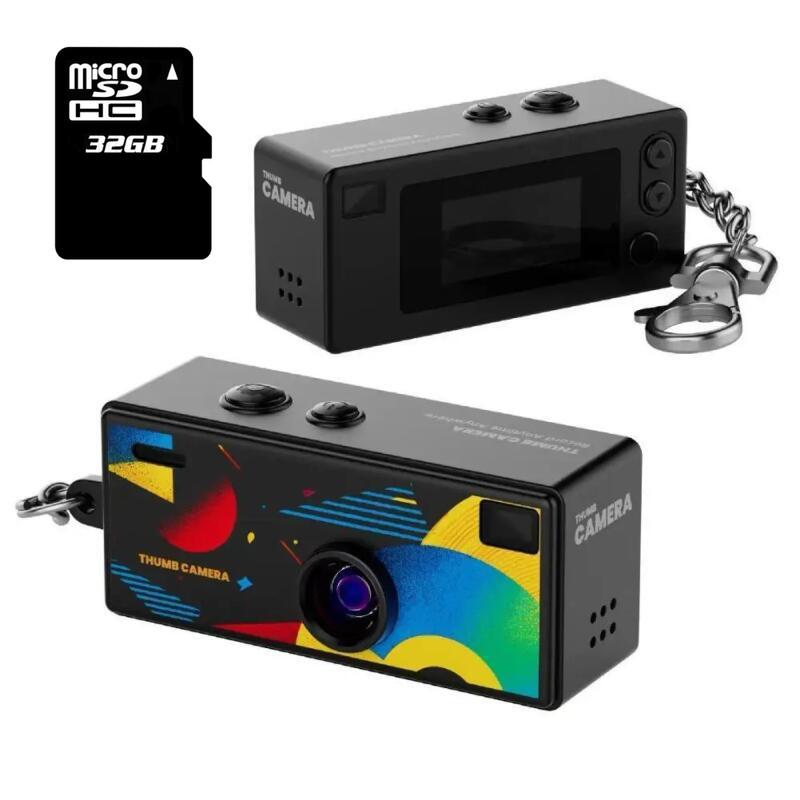 G6 Mini Retro Thumb Keychain Camera 0.96 Inch With HD 130° Wide-angle Lens TFT LCD Display Screen Portable For Students with Flash Support Memory Card