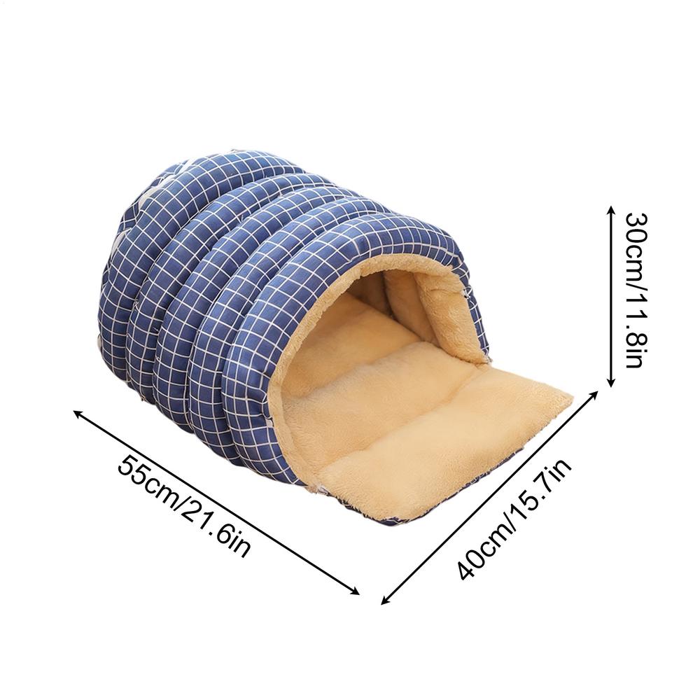 Cat Cave Removable Washable Warm House Semi-Enclosed Dome Design Pet Cave for Puppy Kitten Small Pet Play Corner Winter