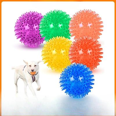 Quietschender Stacheliger Hundeball, Beißendes Haustierspielzeug, Elastischer interaktiver Hundespielzeugball