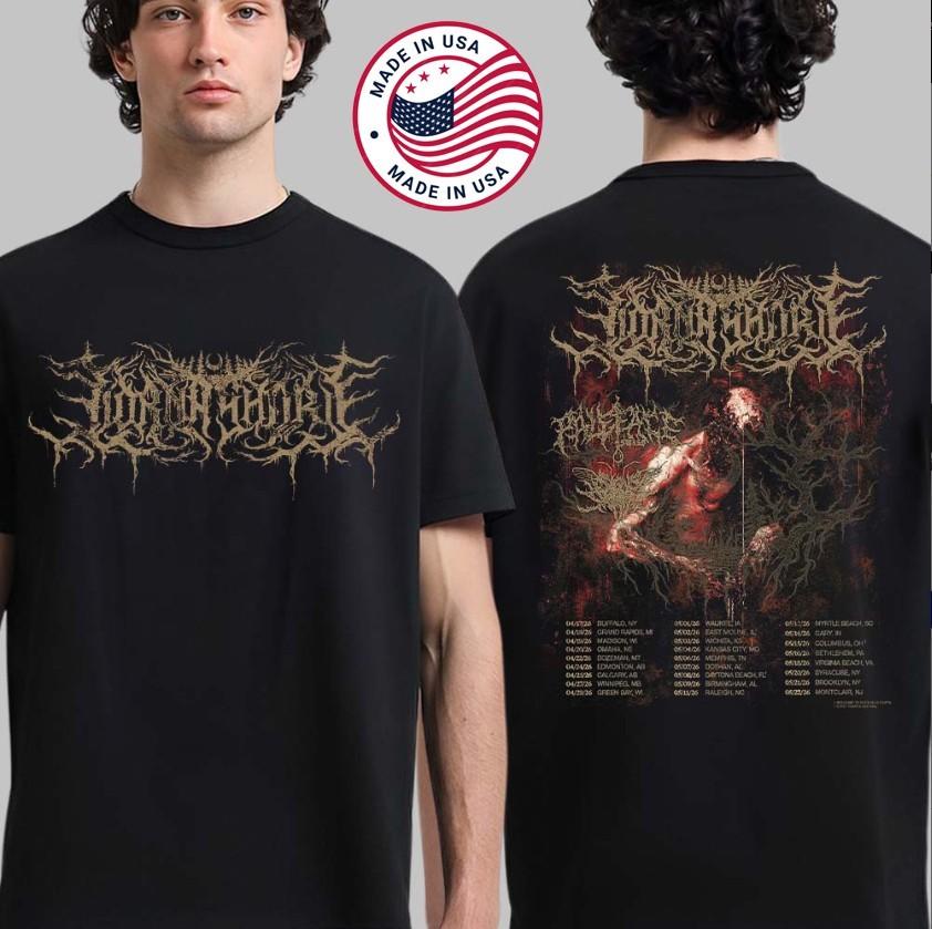 

Lorna Shore 2026 Tour Shirt Paleface Swiss Sign of the Swarm Dates Two Sided Tee Unisex T-Shirt S