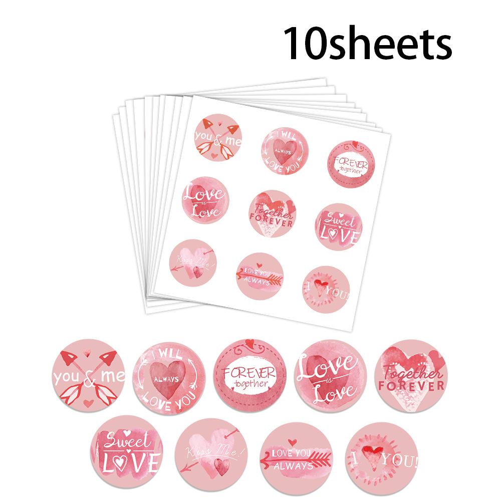 

10 листов свадебных наклеек-пломб для конфет в форме сердца с надписью «Я люблю тебя», креативные этикетки для украшения вечеринки и подарков 8x8cm
