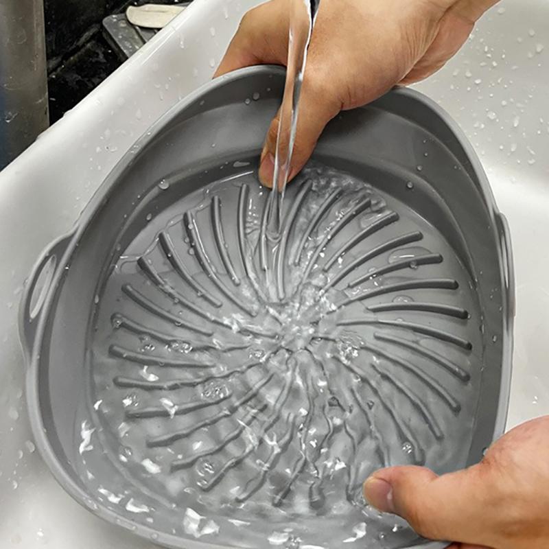 Air Fryer Mat Silicone Baking Tray Multifunctional Silicone Grill Mat Resistant To High Temperatures Pizza Fried Chicken Plates