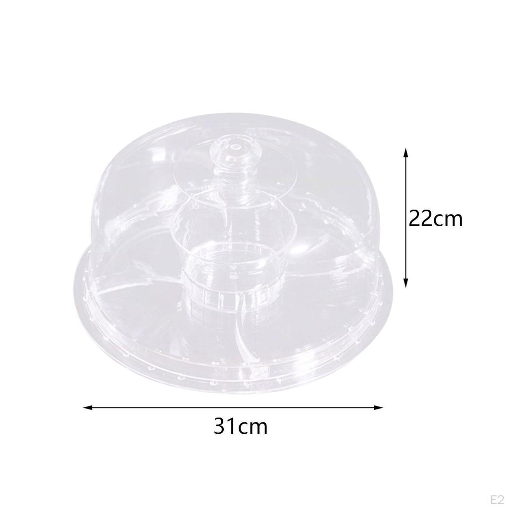 Snack Tray Serving with Transparent Dessert Plate Display for Cakes Pies Desserts