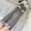 Jk Gray Calf Socks Girls Spring Girls Sweet Lace Medium Tube Socks Black Pile Socks Lolita Socks