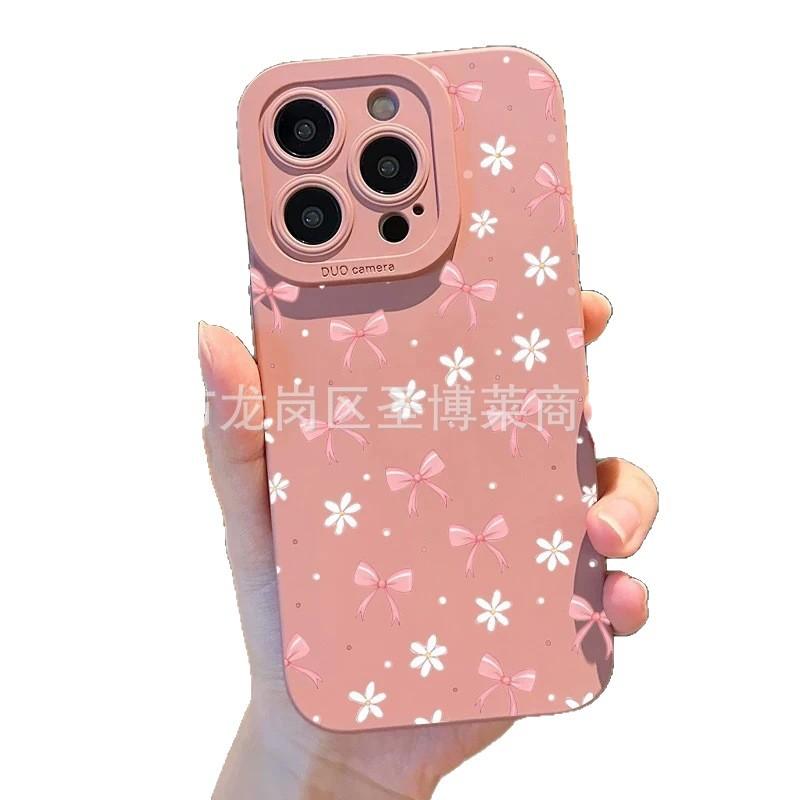 Daisy Bow Is Suitable for Apple 17 Mobile Phone Case Iphone16promax All-inclusive 15 Anti-drop 14 Protective Case 11.