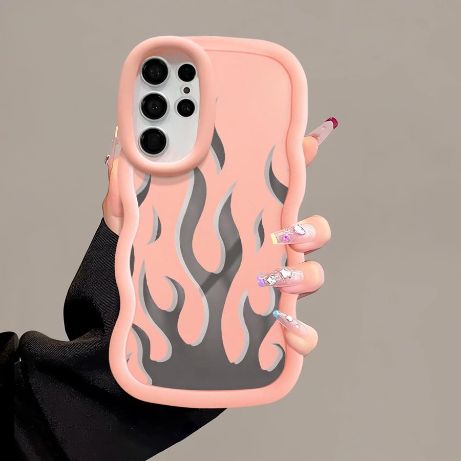 Case for Samsung Galaxy S23 Plus S21 S22 Ultra S20 FE A26 S24 A25 S25 Soft Phone Cover A54 A55 A24 A36 A35 A34 Creative Flame