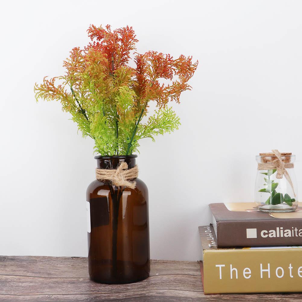 Artificial Leaves Plastic Seaweed Simulated Plant Home House Garden Decor(Orange Seaweed)
