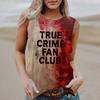 Women's Round Neck Casual Sleeveless Halloween Printed Vest T-Shirt Top