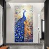 Modern Colorful Bird Peacock Oil Painting On Canvas Abstract Wall Art Prints Poster Pictures for Living Room Decoration