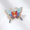 Enamel Butterfly Pearl Brooch Hanbok & Cheongsam Accessory Vintage Drop Oil Couple Pin Holiday Gift Long-lasting Color Accessory