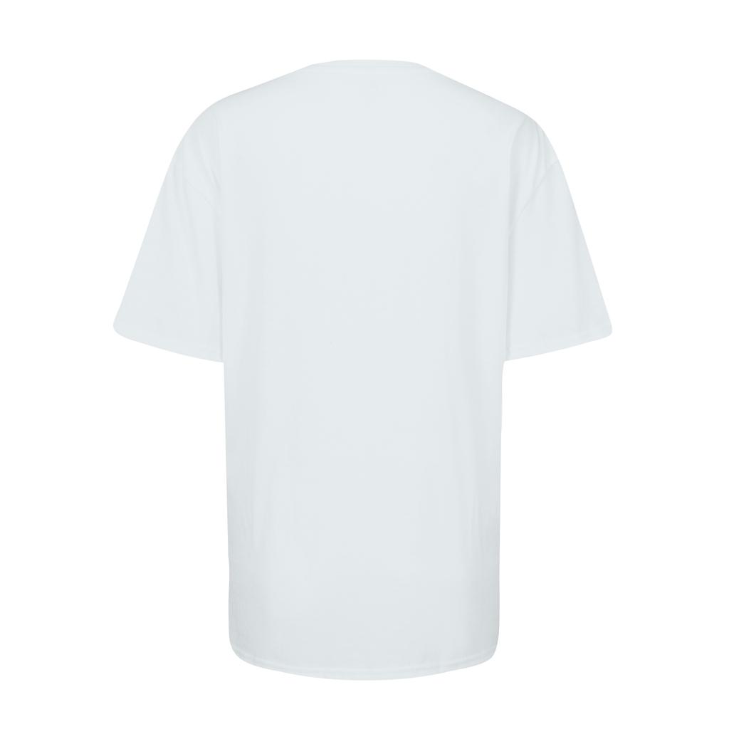 Dam T-shirt med avslappnad Halloween-brösttryck, rund hals, pullover, kortärmad topp