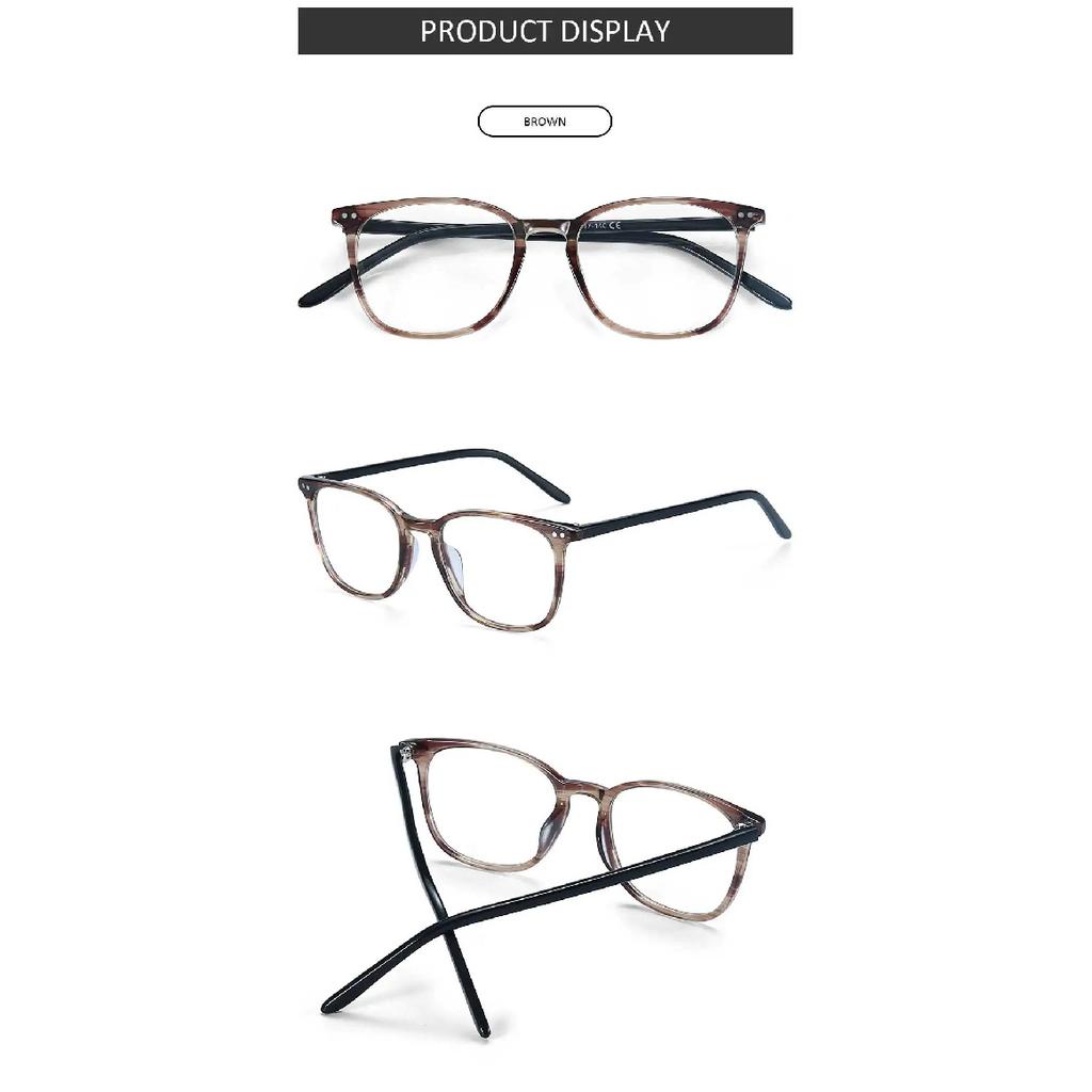 ZENOTTIC Casual Square Optical Prescription Eyeglasses Frames Unisex Ultralight Acetate All Day Comfort Spectacle Frame