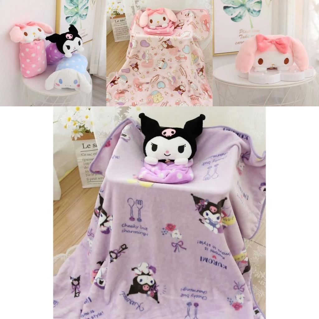 My Melody Cartoon Coral Fleece Travel Blanket With Soft Plush For Kids And Students