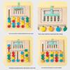 Wooden Color Bead Moving Game For Toddler Cognitive Development And Hand Eye Coordination