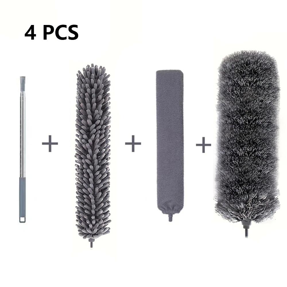 

4/7 шт./комплект телескопическая щетка для пыли, гибкая головка щетки для пыли, щетка для удаления паутины из щелей, для потолка, потолочный вентилятор, телескопический инструмент
