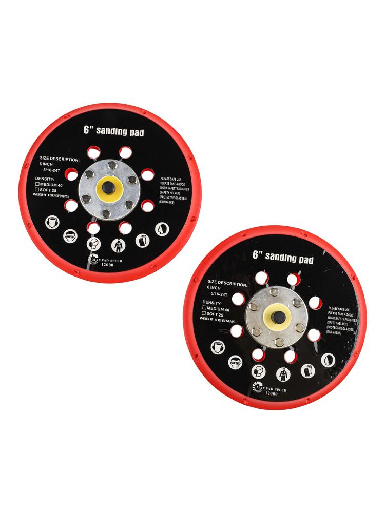 6 Inch 150mm Backing Pad with 17 Holes for Orbital Sanders Supporting High Speed Grinding and Sanding with Threaded Attachment