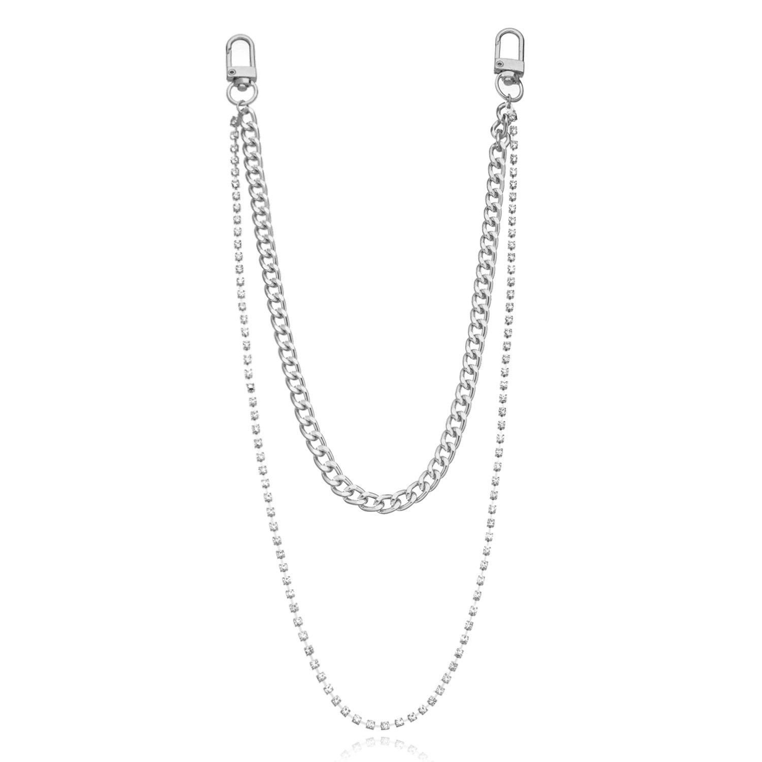 Europe, America, simple alloy chain double body chain women, retro sexy punk metal waist chain серебряный