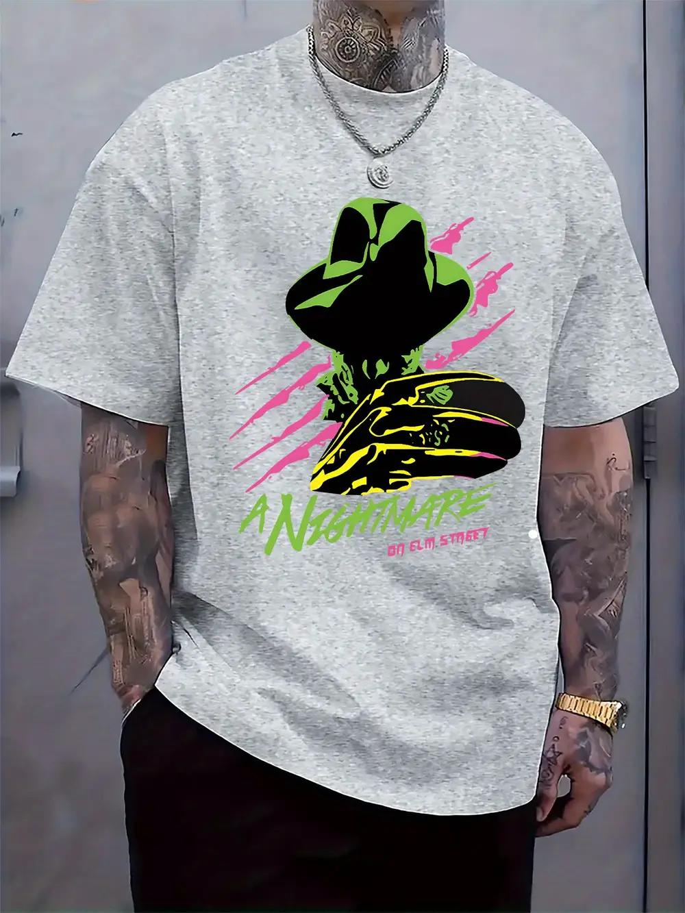 Casual Short Sleeve T-shirt - Nightmare on Elm Street Freddy Krueger Graphic Print S