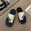 Wear Niche Soft-soled Beach Cool Slippers, Black Thick-soled Versatile Toe Slippers, Women's 2025 Summer and Autumn New Models