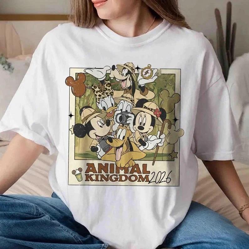 Mickey And Friends Polaroid Safari Mode Animal Kingdom Tshirt Unisex Unisex S
