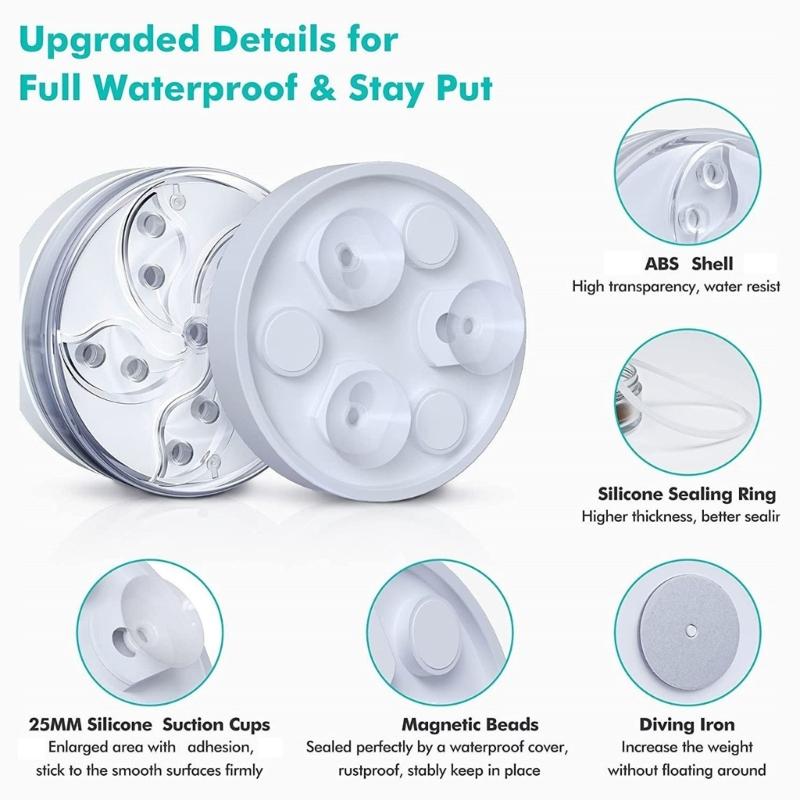 Wireless Color Altering Underwater Light With 10 Fixed pitches And 3 Adjustable Effects For Pool Lighting