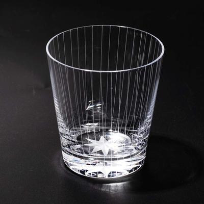 Kobo Edo Kiriko Standing Striped Crest Old Glass Presentation Box Made In Japan [Taimuro Official] (Transparent) TB0036-40