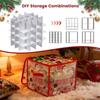 Christmas Ornament Storage Box with Dividers 64 Ball Capacity Zippered Container for Holiday Decor Home Garage Closet Organizer