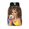 Afro-Afrikanische Schönheit Schwarze Prinzessin Wasserdichter Schulrucksack Mit Verstellbaren Schultergurten